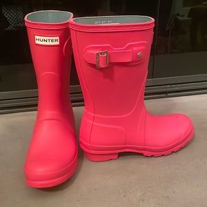 Watermelon pink mid height hunter boots brand new size seven